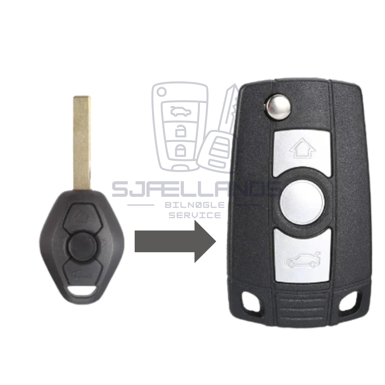 BMW Nøglehus – 3 knapper (opgradering)