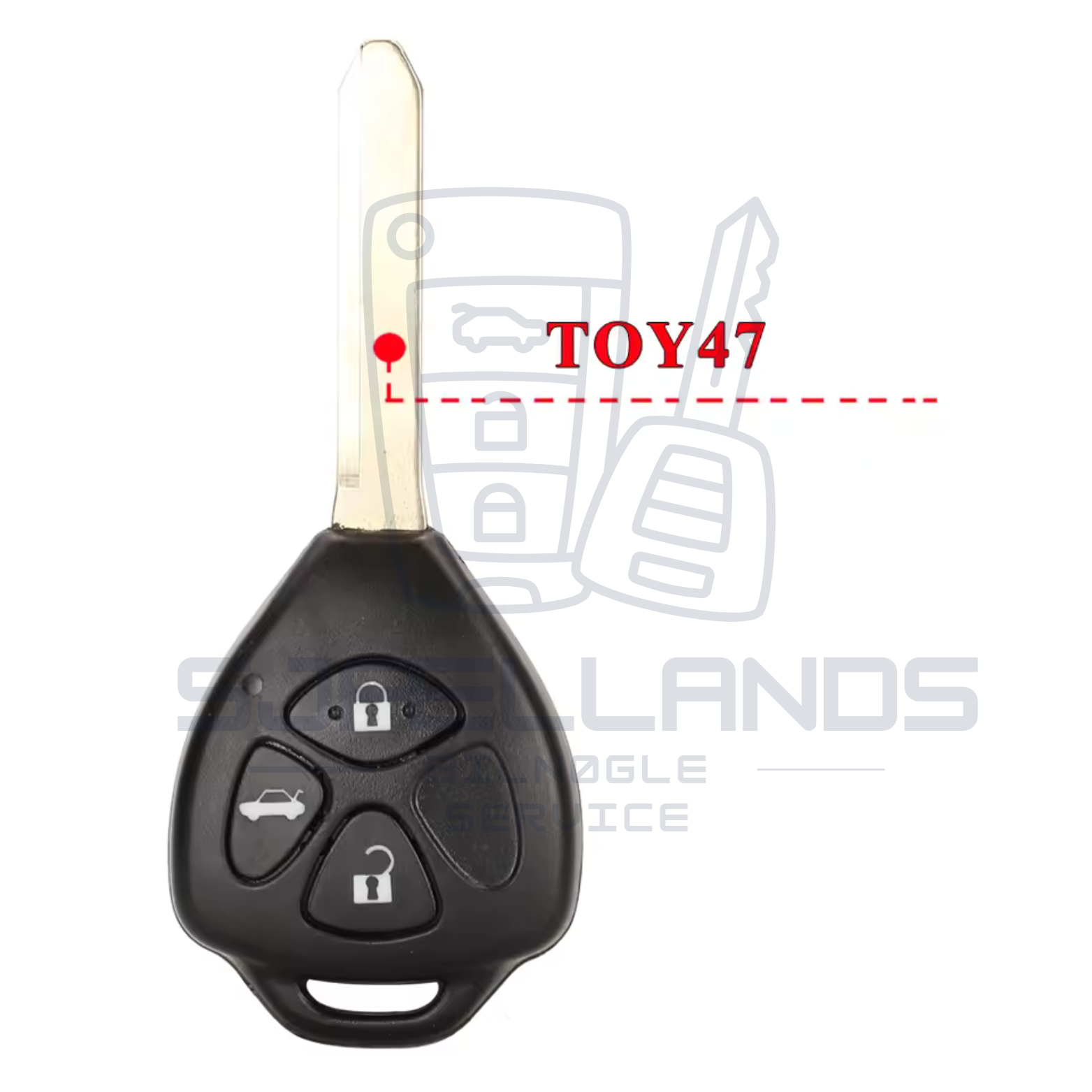 Toyota Nøglehus / Nøgleskal – 2, 3 eller 4 knapper (DENSO 12BBY-08)