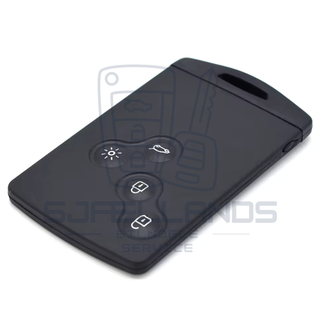 Renault Smart Key Card – 4 knapper (Erstatnings-nøglehus med lille nødblad)