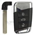 Volkswagen / SKODA / SEAT / VAG Nøglehus / Nøgleskal – 3 knapper (HU162 nøgleblad)