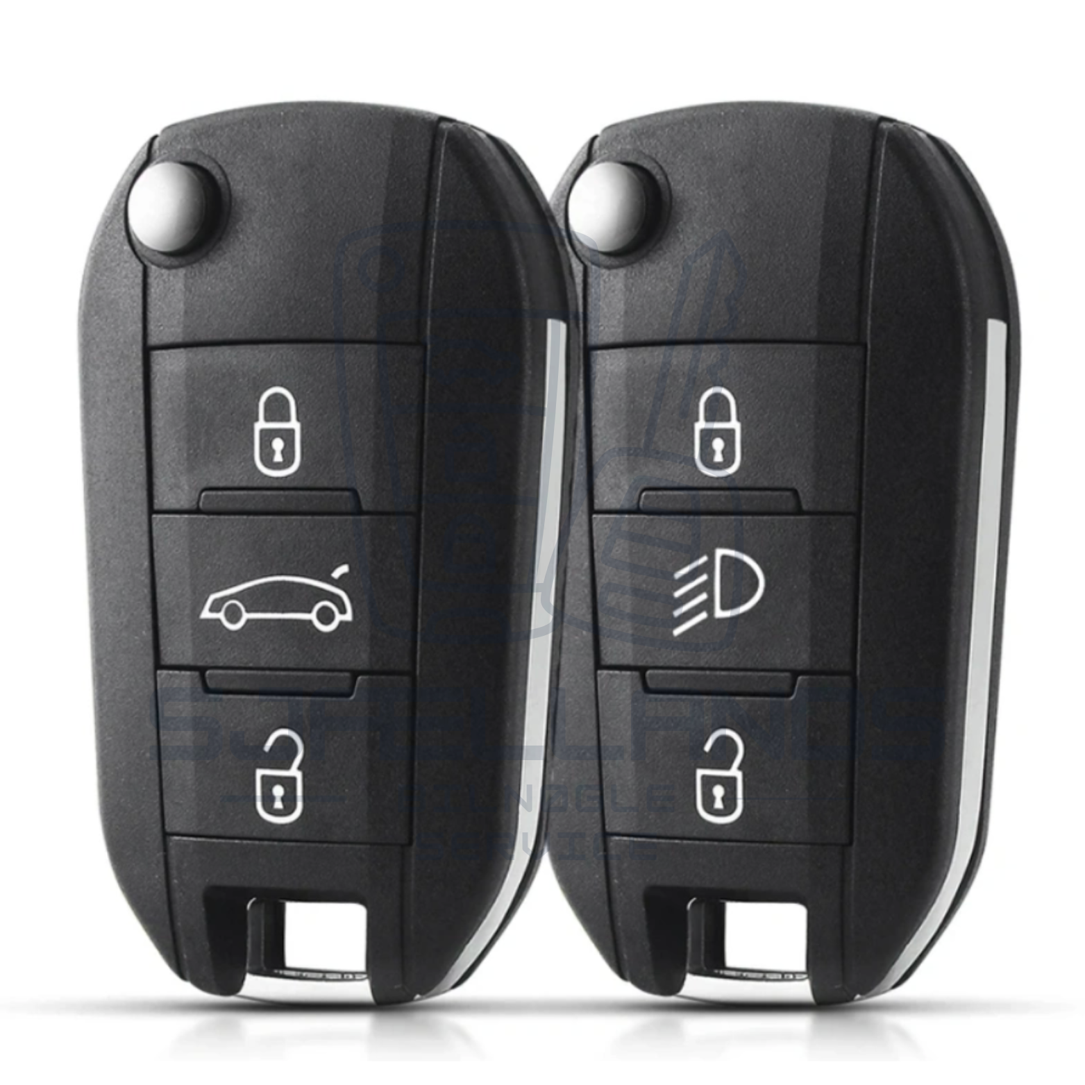 Citroën · Peugeot · DS (HU83 eller VA2 nøgleblad) Flip-nøglehus – 3 knapper