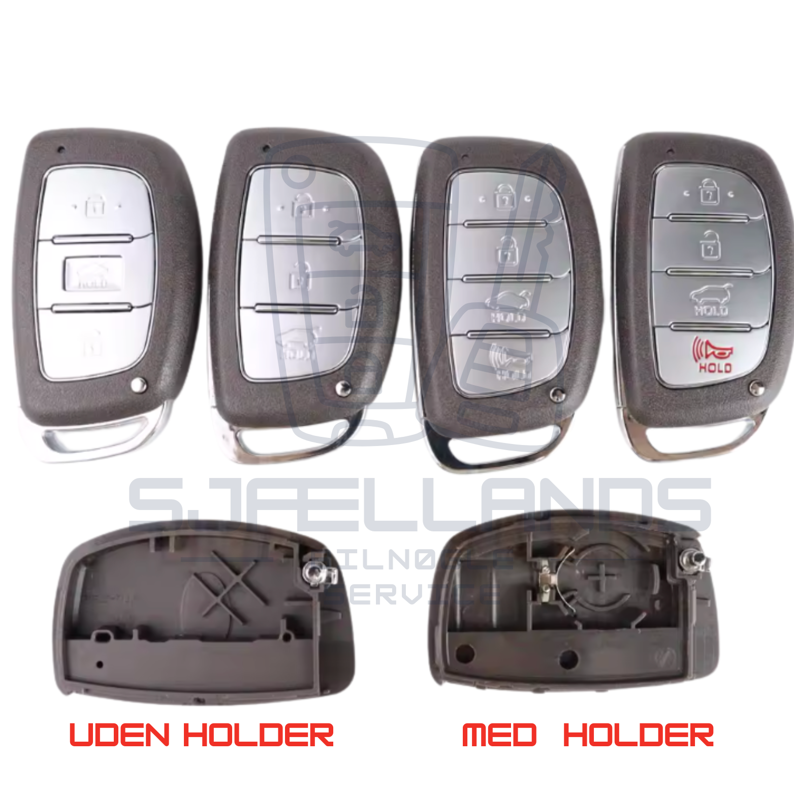 Hyundai & Kia Smart Key Nøglehus – 3 eller 4 knapper (Keyless Go)