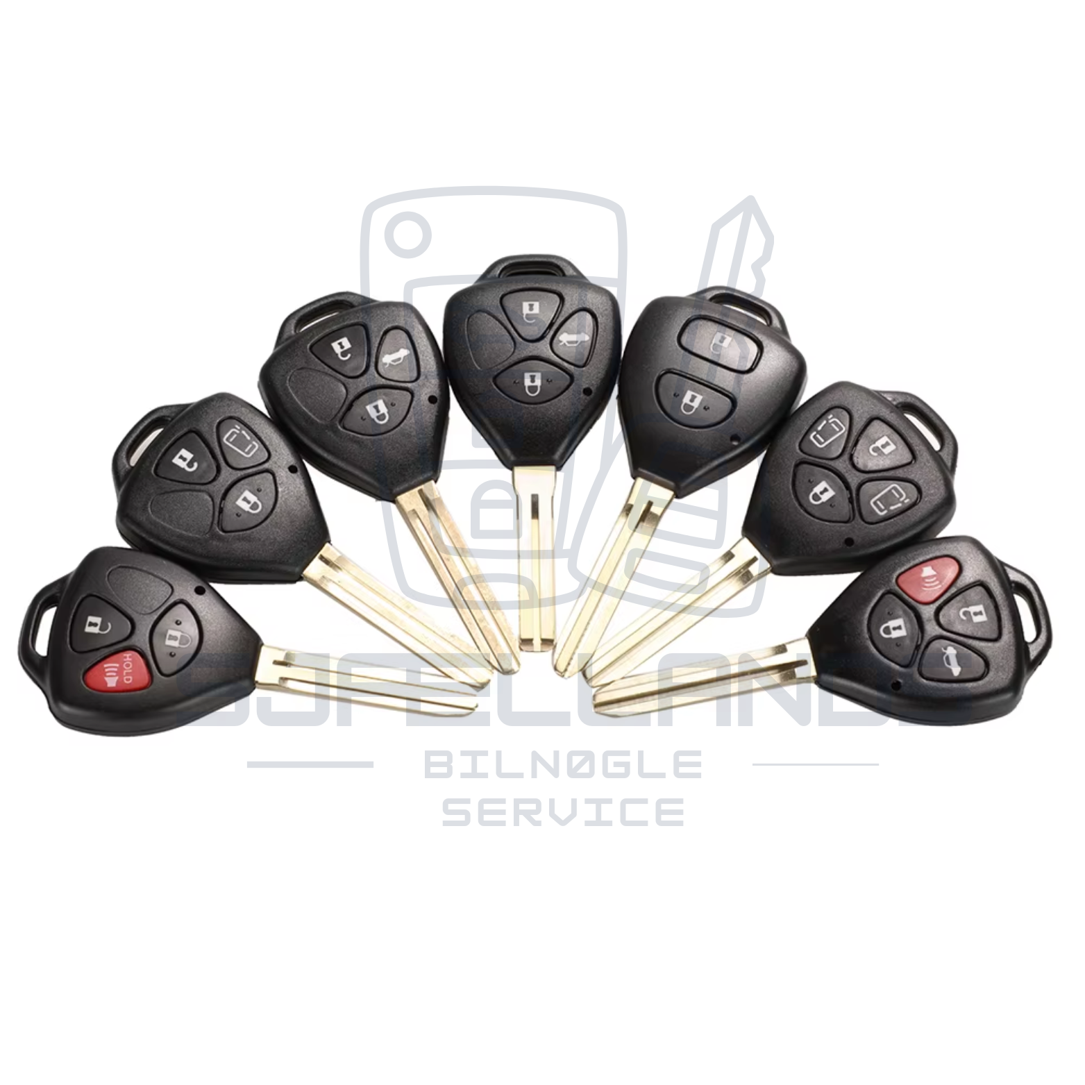 Toyota Nøglehus / Nøgleskal – 2, 3 eller 4 knapper (DENSO 12BBY-08)