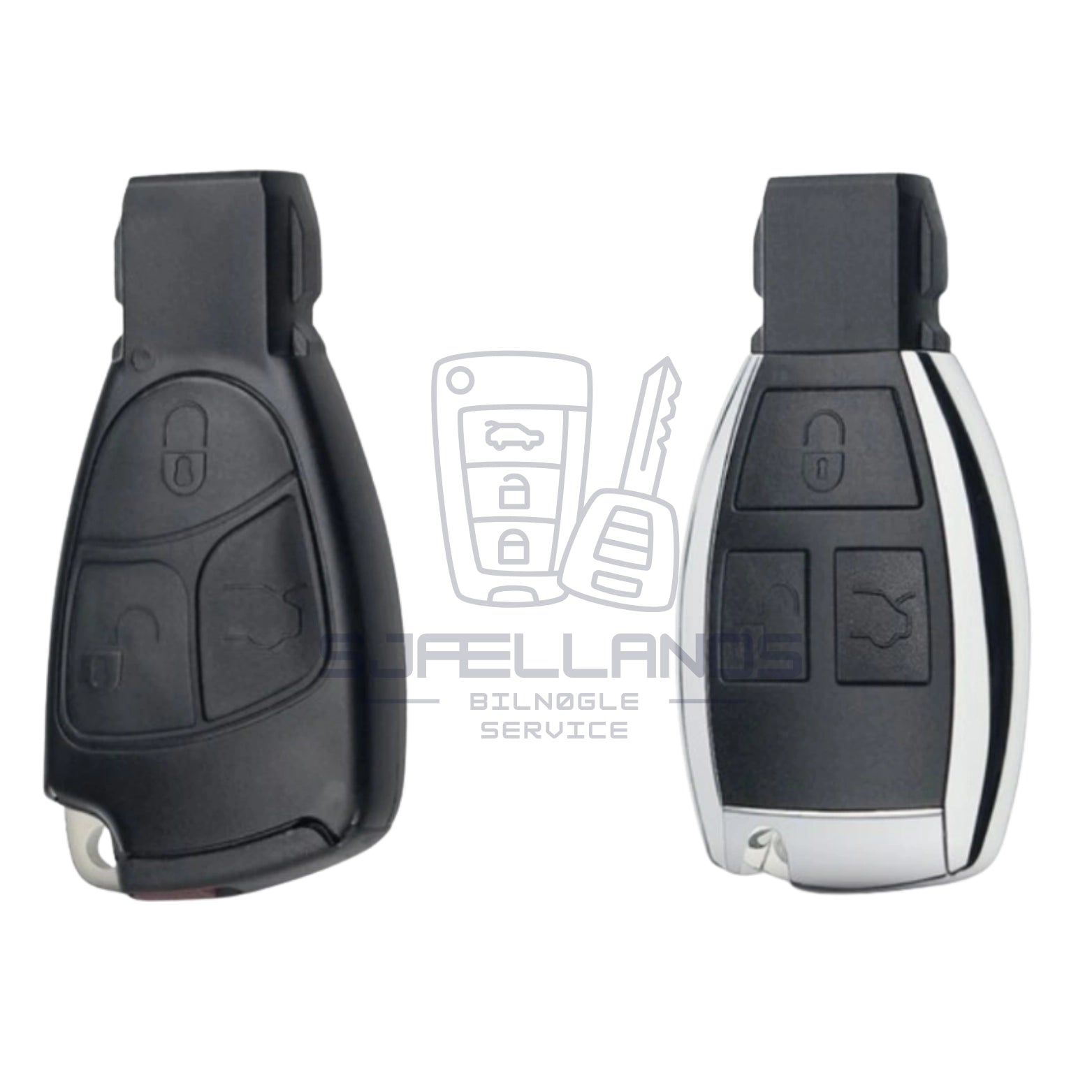 Mercedes Benz Nøglehus – 2 eller 3 knapper (uden elektronik)