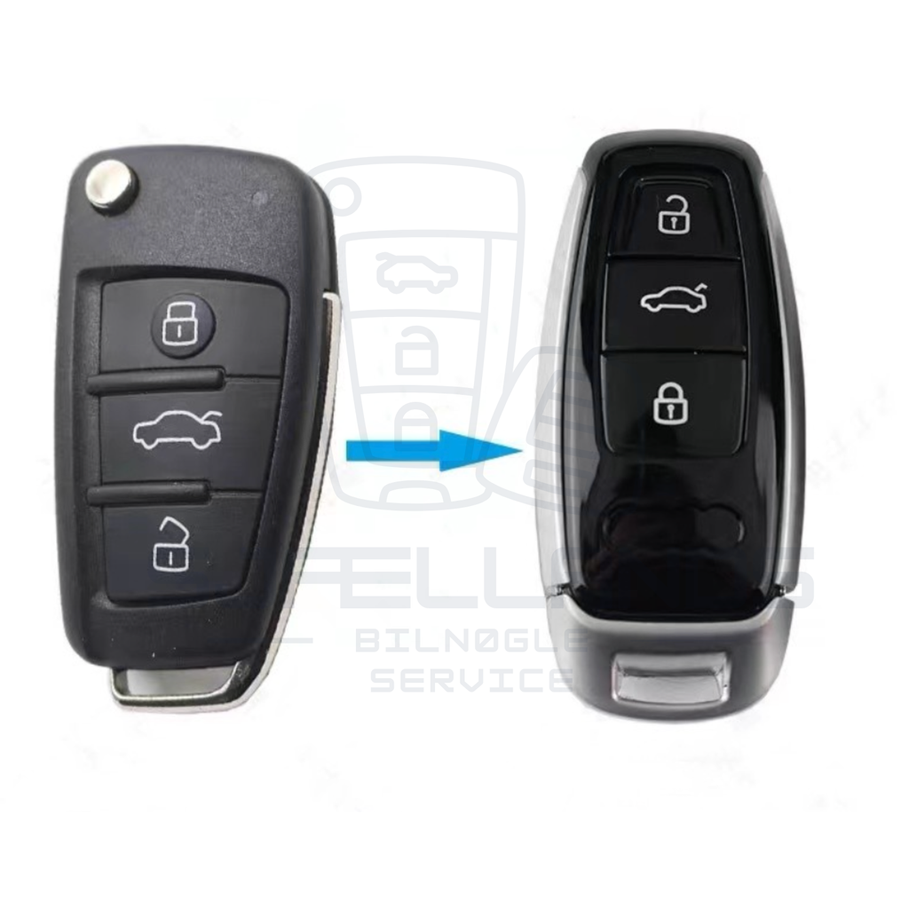 Audi modificerings-nøglehus / nøgleskal – 3 knapper