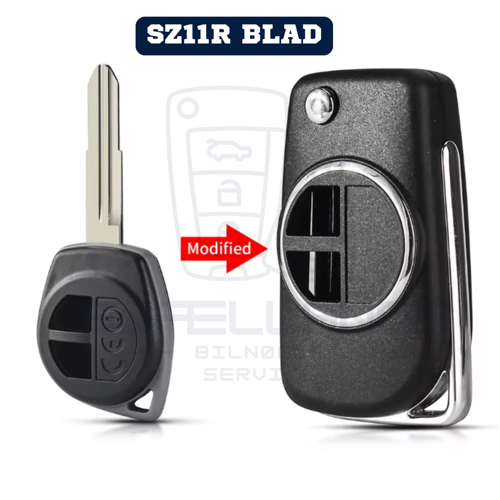 Suzuki opgraderings-nøglehus / nøgleskal – 2 knapper (Ombygning)