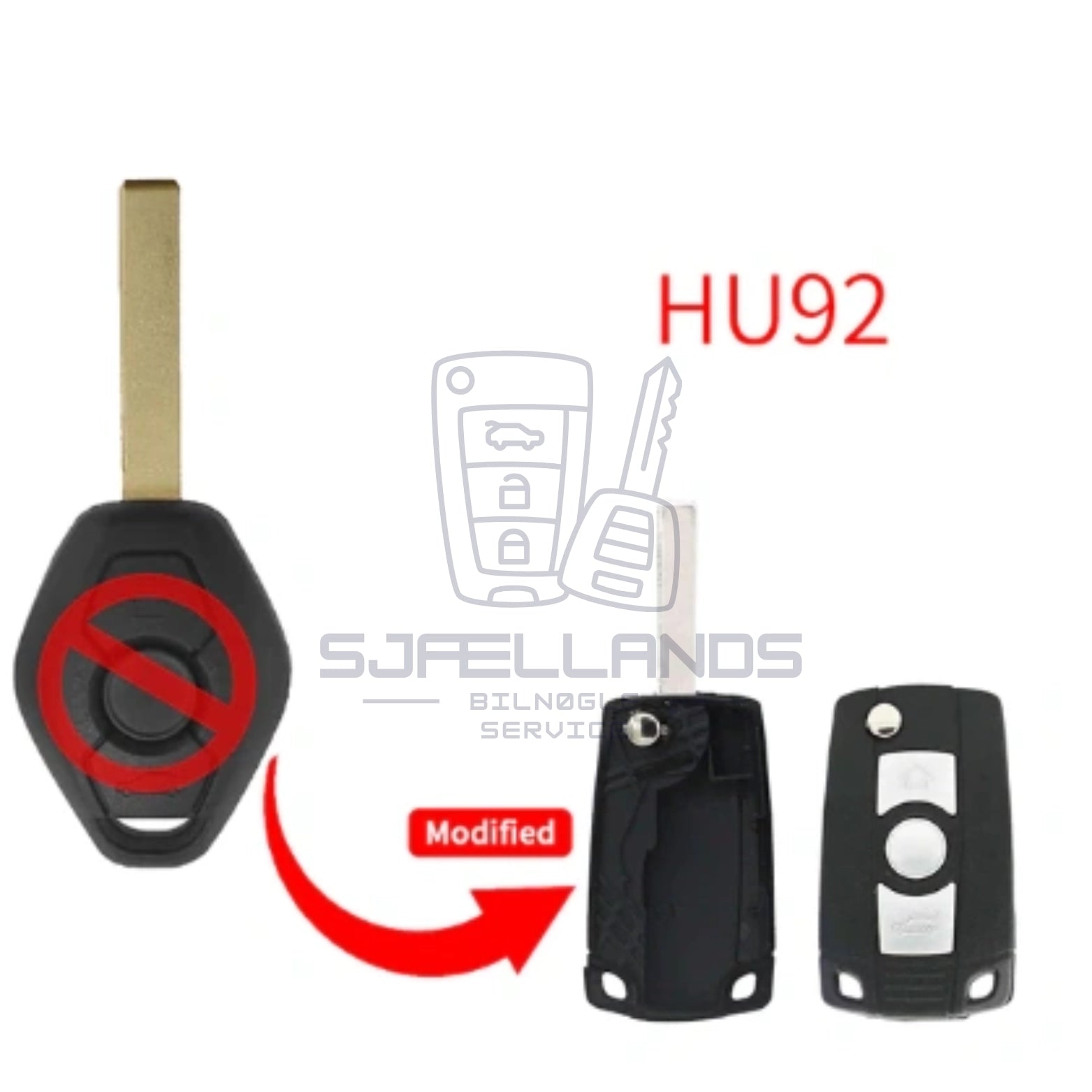 BMW Nøglehus – 3 knapper (opgradering)