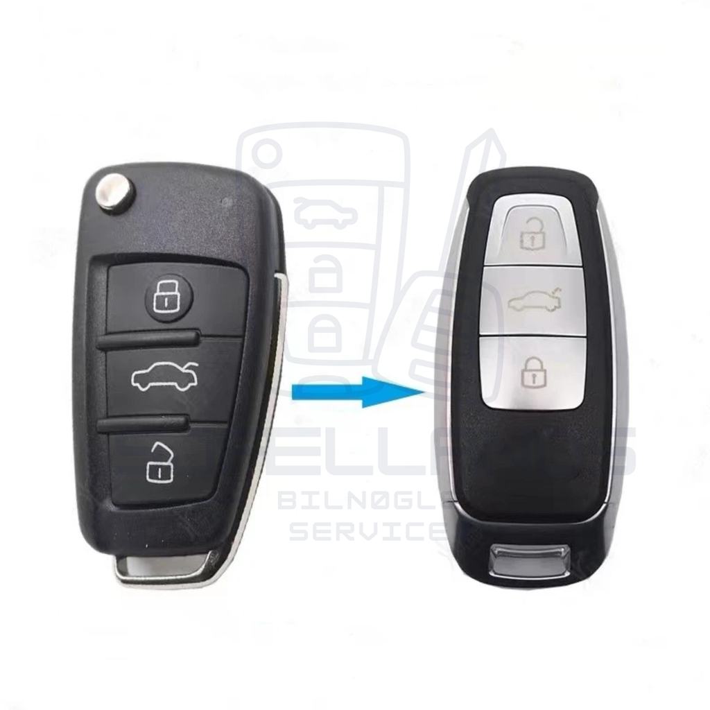 Audi modificerings-nøglehus / nøgleskal – 3 knapper