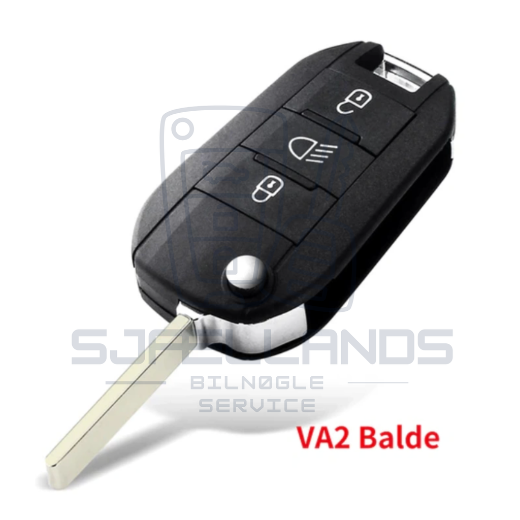 Citroën · Peugeot · DS (HU83 eller VA2 nøgleblad) Flip-nøglehus – 3 knapper
