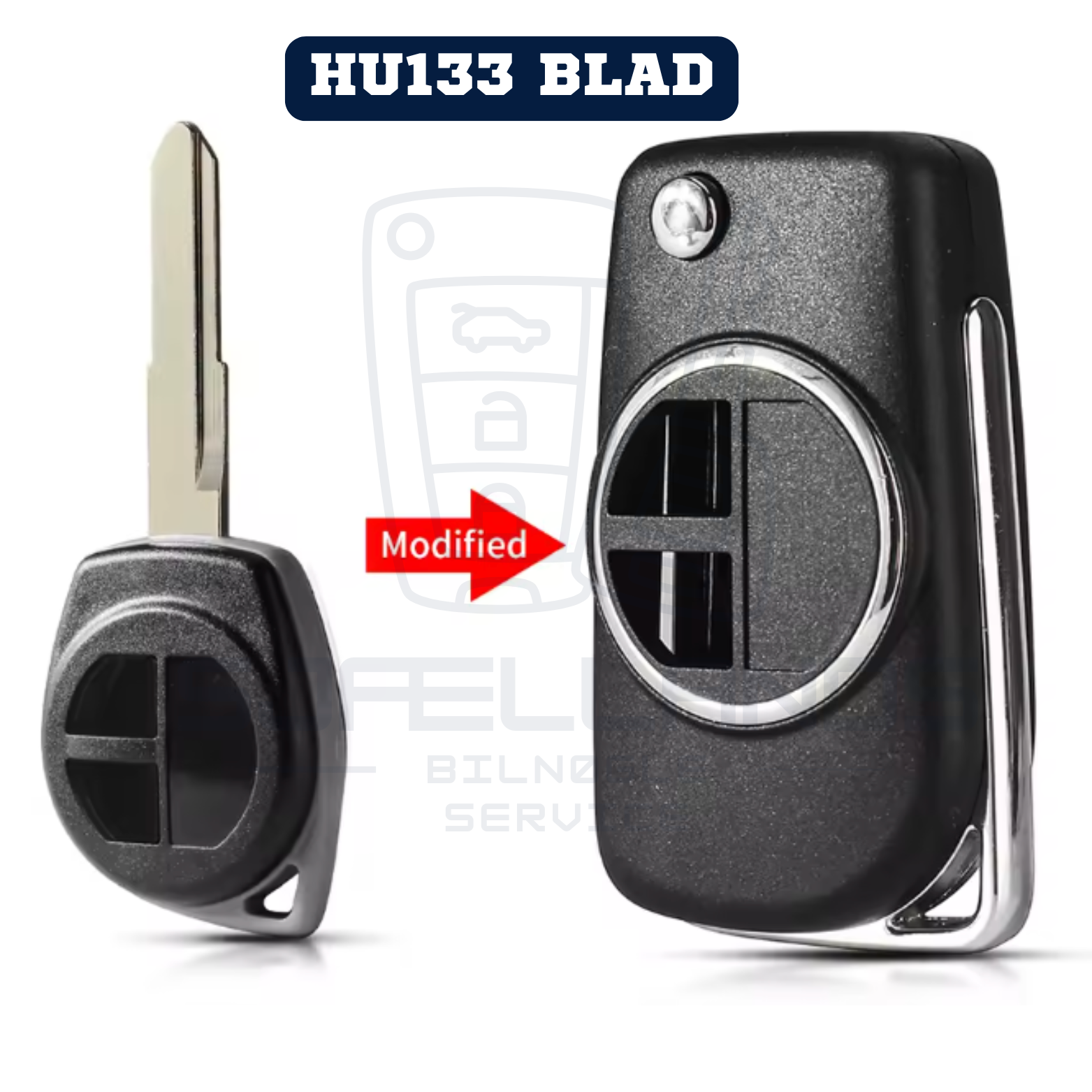 Suzuki opgraderings-nøglehus / nøgleskal – 2 knapper (Ombygning)