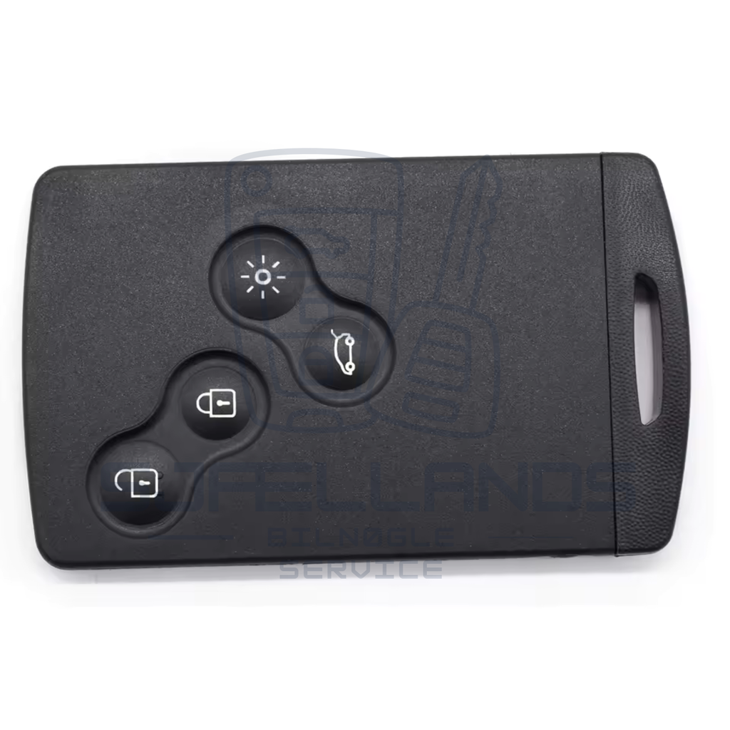 Renault Smart Key Card – 4 knapper (Erstatnings-nøglehus med lille nødblad)