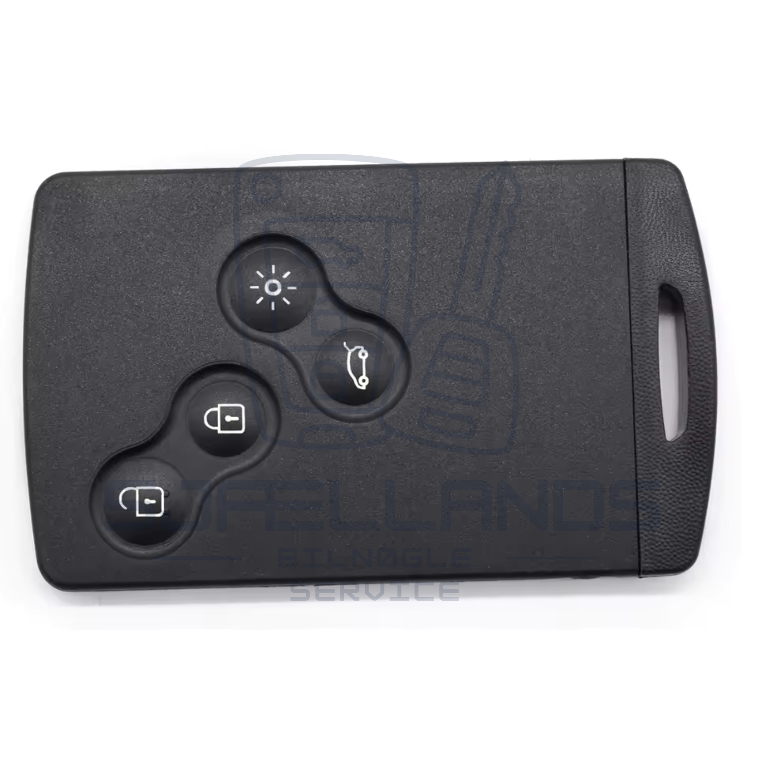 Renault Smart Key Card – 4 knapper (Erstatnings-nøglehus med lille nødblad)