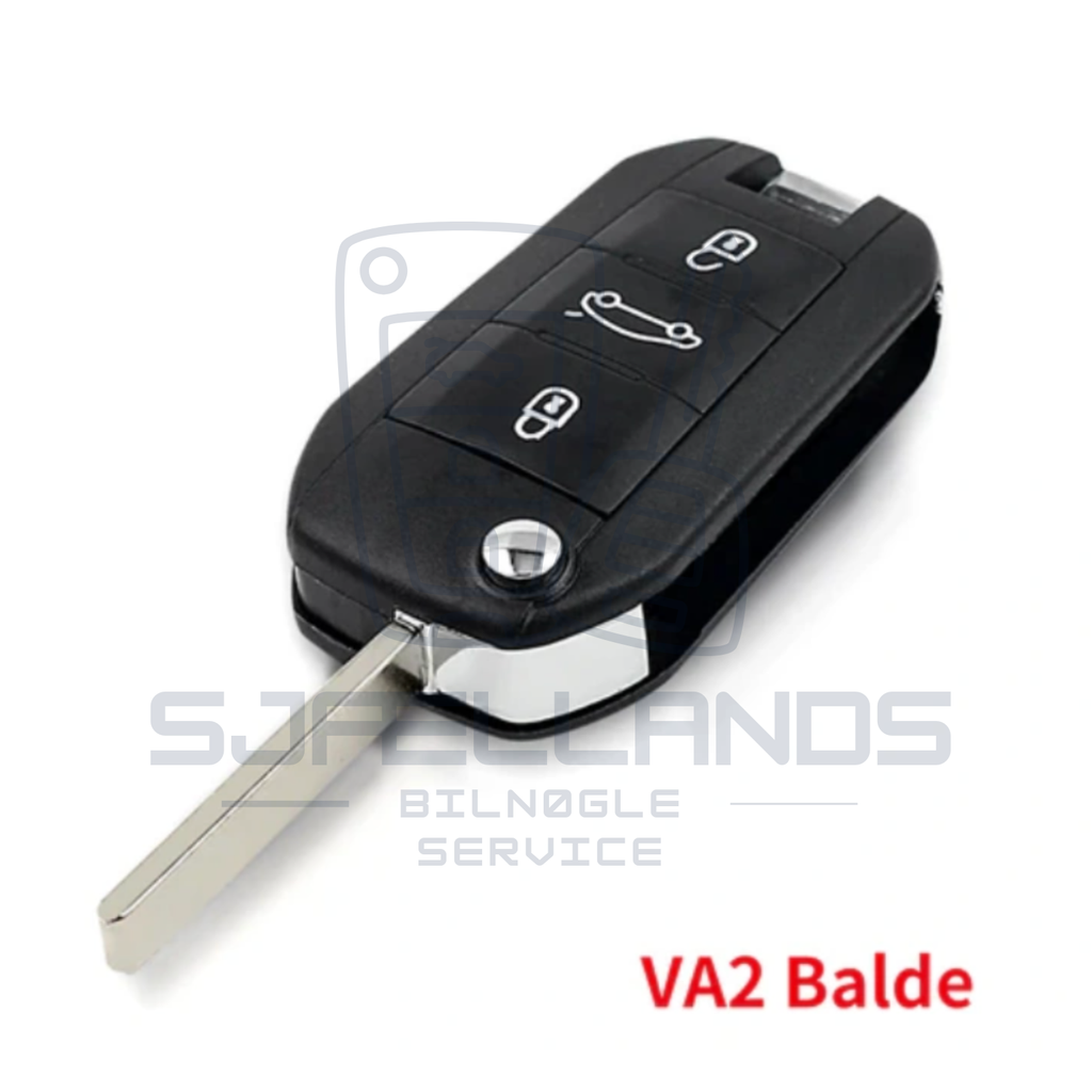 Citroën · Peugeot · DS (HU83 eller VA2 nøgleblad) Flip-nøglehus – 3 knapper