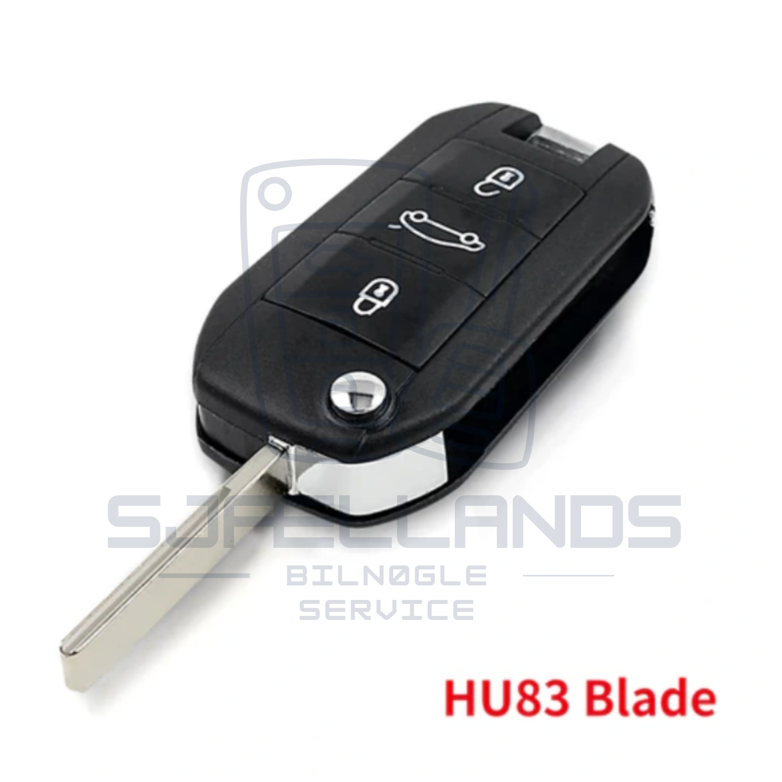 Citroën · Peugeot · DS (HU83 eller VA2 nøgleblad) Flip-nøglehus – 3 knapper