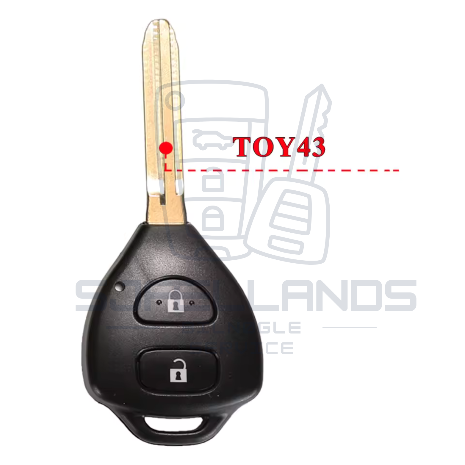 Toyota Nøglehus / Nøgleskal – 2, 3 eller 4 knapper (DENSO 12BBY-08)