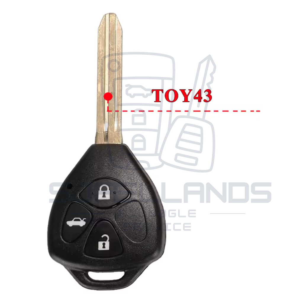 Toyota Nøglehus / Nøgleskal – 2, 3 eller 4 knapper (DENSO 12BBY-08)