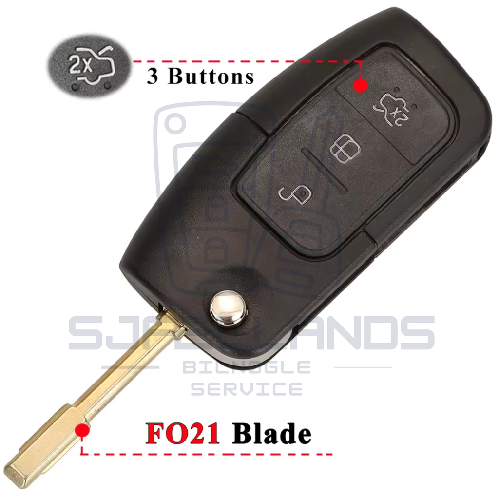 Ford nøglehus – 2 eller 3 knapper (HU101 eller FO21)