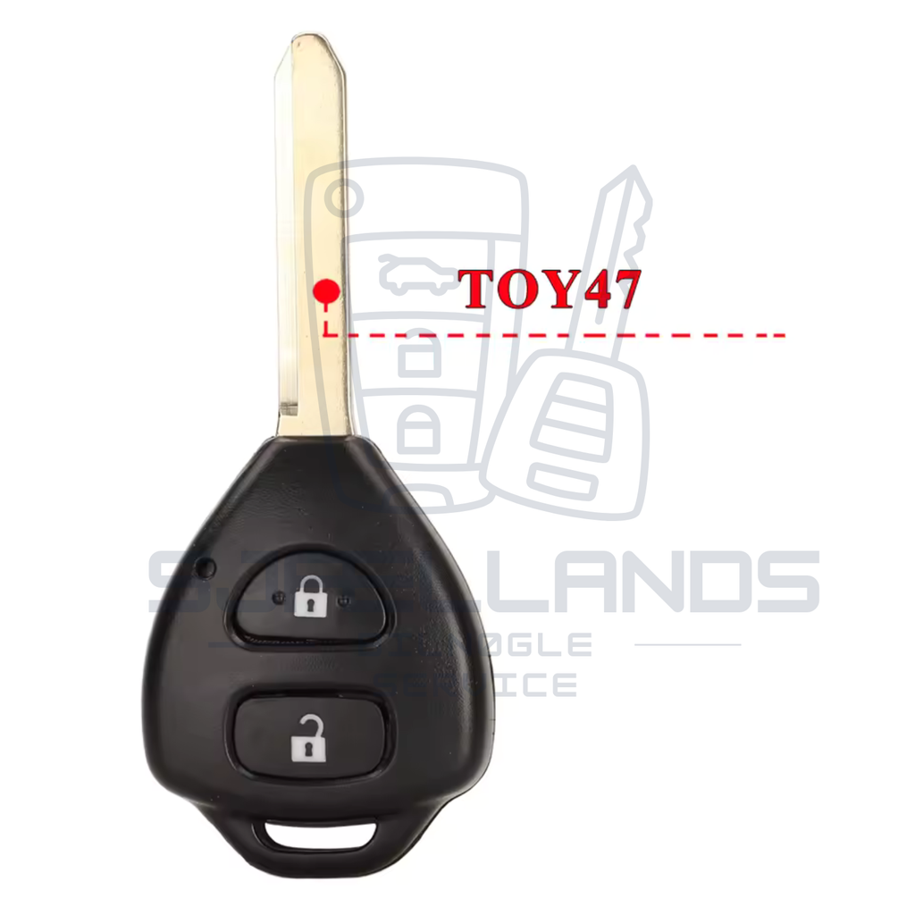 Toyota Nøglehus / Nøgleskal – 2, 3 eller 4 knapper (DENSO 12BBY-08)