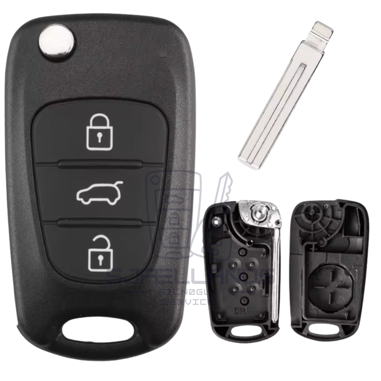 Nøglehus til Hyundai/Kia – 3 knapper SUV design