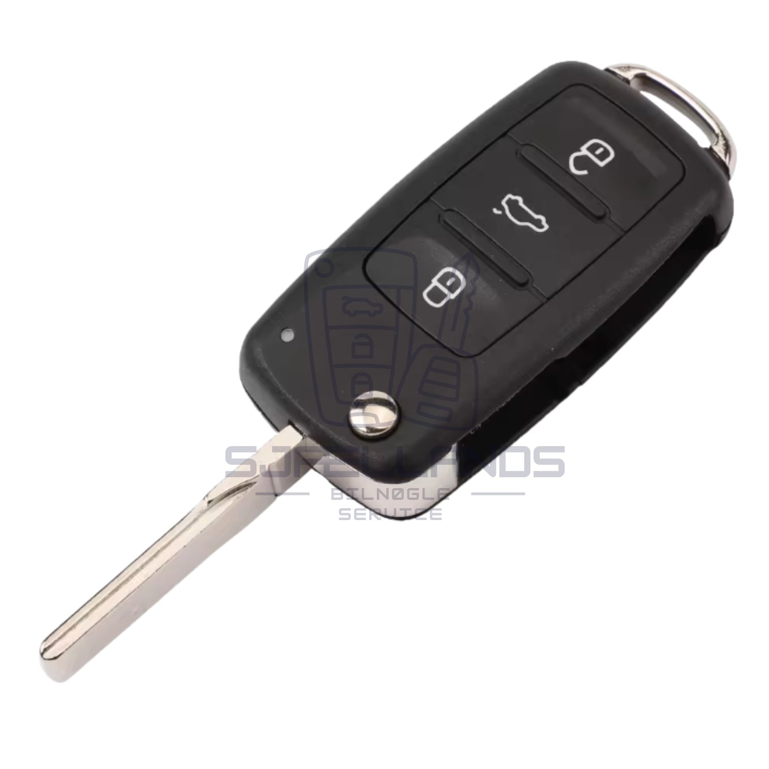 Flip Nøgleskal med 3 knapper til VW Transporter, Polo, Golf m.fl.
