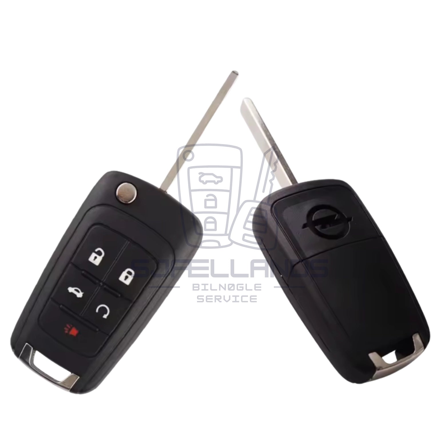 Flip Nøgleskal til Opel/Vauxhall - 4+1 Knapper