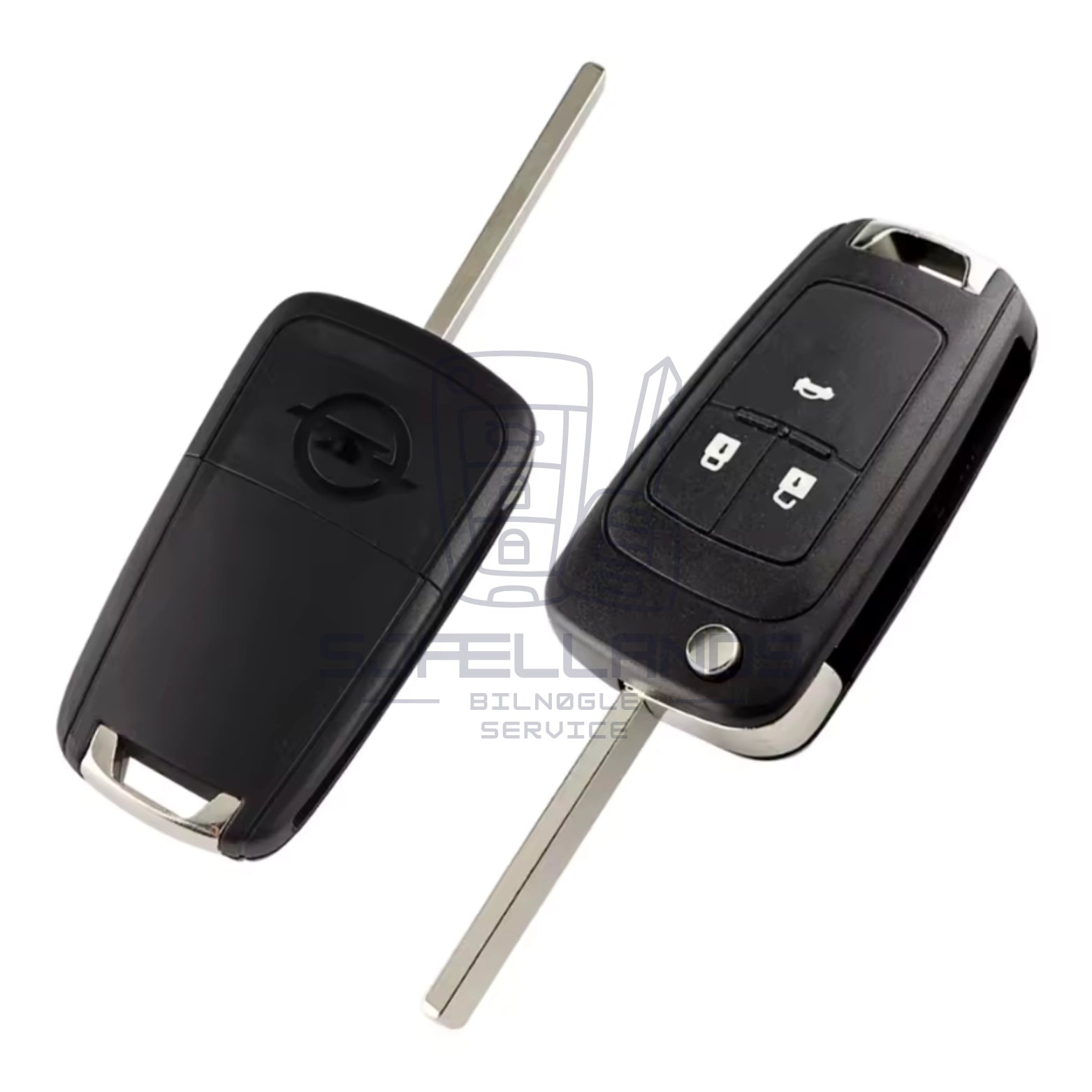 Flip Nøgleskal til Opel/Vauxhall - 3 Knapper