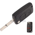 Peugeot/Citroen nøglehus - 2 Knapper - VA2 Uden Rille (Ce0536 med Batteriholder)