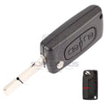 Peugeot/Citroen nøgleskal (2 Knapper) - HCA/HU82 Med Rille (Ce0523 uden Batteriholder)