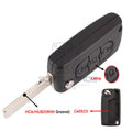 Peugeot/Citroen (3 Knapper), HCA/HU82 med rille, CE0523 uden batteriholder