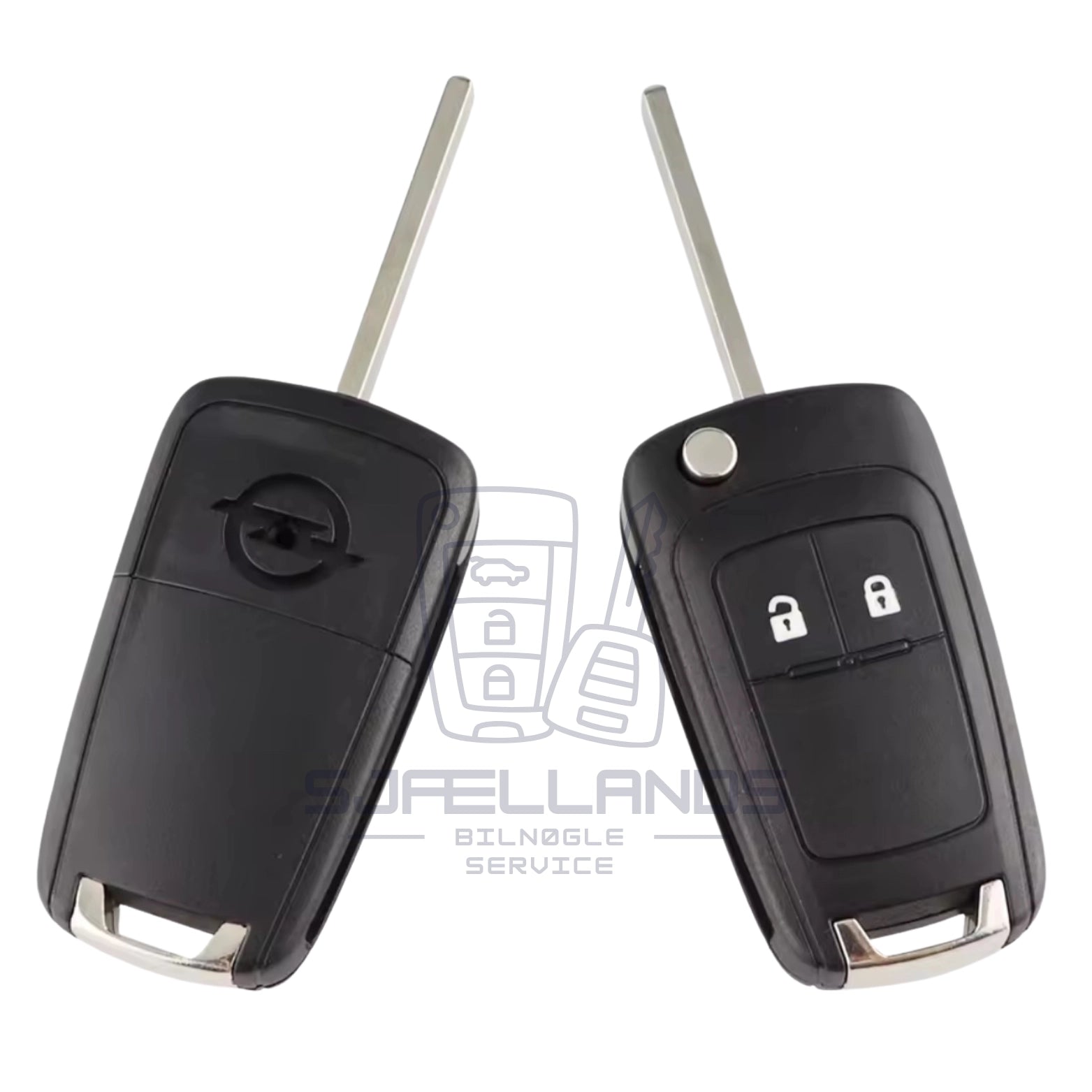 Nøglehus til Opel – 2 Knapper (Uden elektronik)