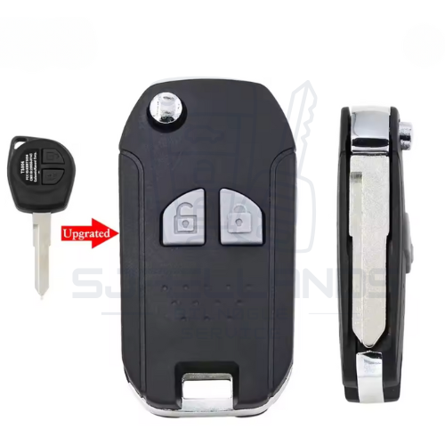 Suzuki opgraderings-nøglehus / flip-nøgleskal – 2 knapper (Ombygning)