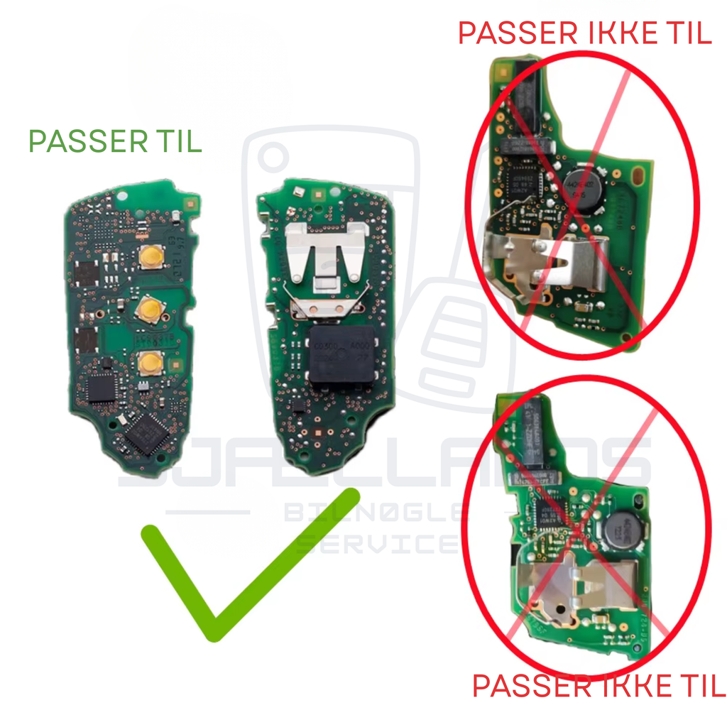 Volkswagen / SKODA / SEAT / VAG - Smart Key Nøglehus / Nøgleskal – 3 eller 5 knapper (Golf 8 & ID-serien)